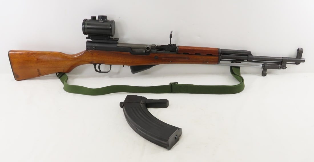 Norinco SKS 7.62x39 Rifle with 30 rd Magazine: Norinco SKS 7.62x39 Rifle with 30 rd Magazine - SN# 1626902, imported by KSI Pomona, CA, matching serial on receiver, bolt, floor plate and trigger guard, 20.5" barrel, hooded front sight, adjustable