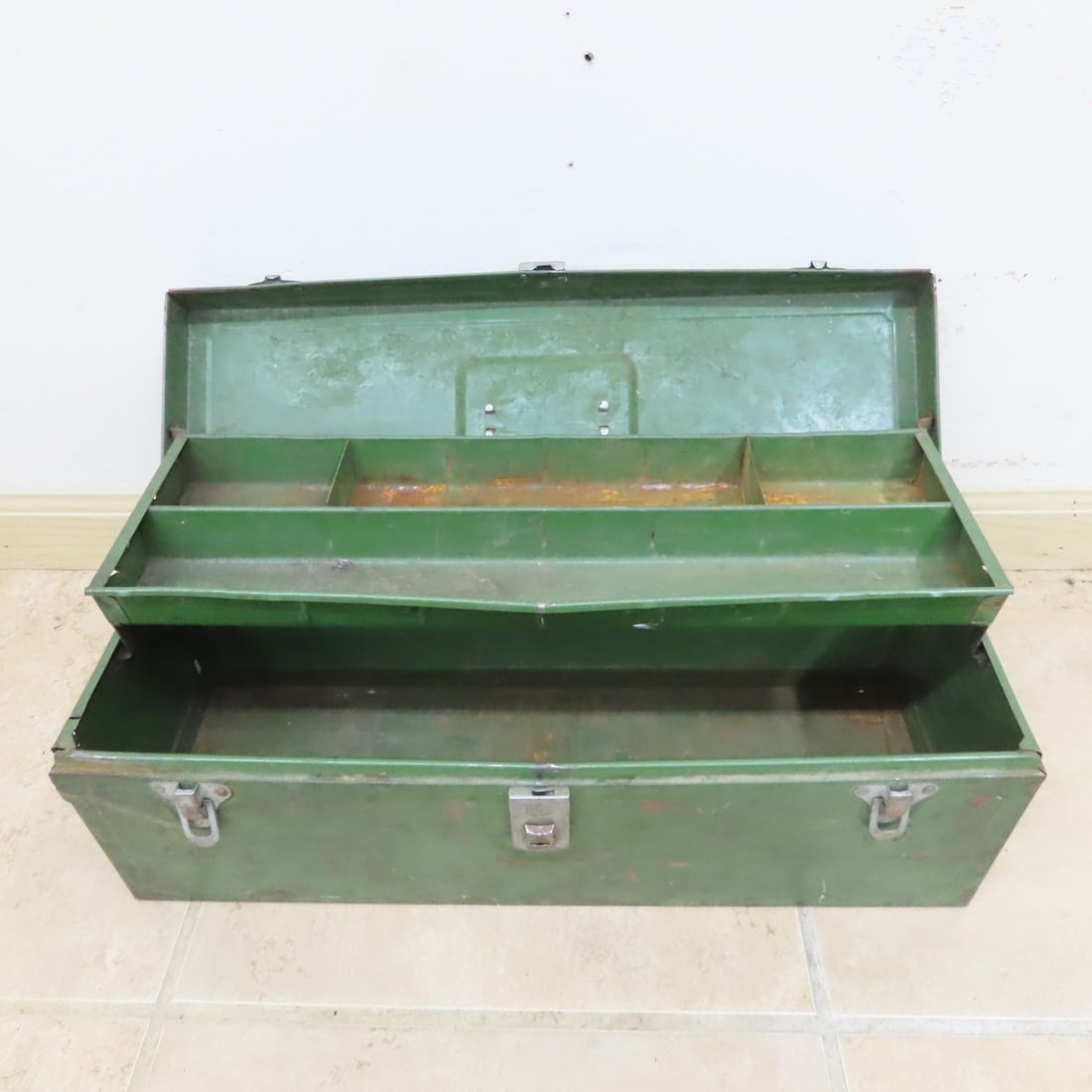 7 Vintage Metal Tackle & Tool Boxes, Empty - 13