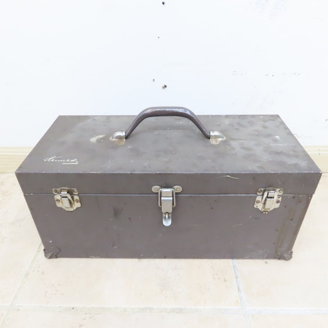 7 Vintage Metal Tackle & Tool Boxes, Empty - 14