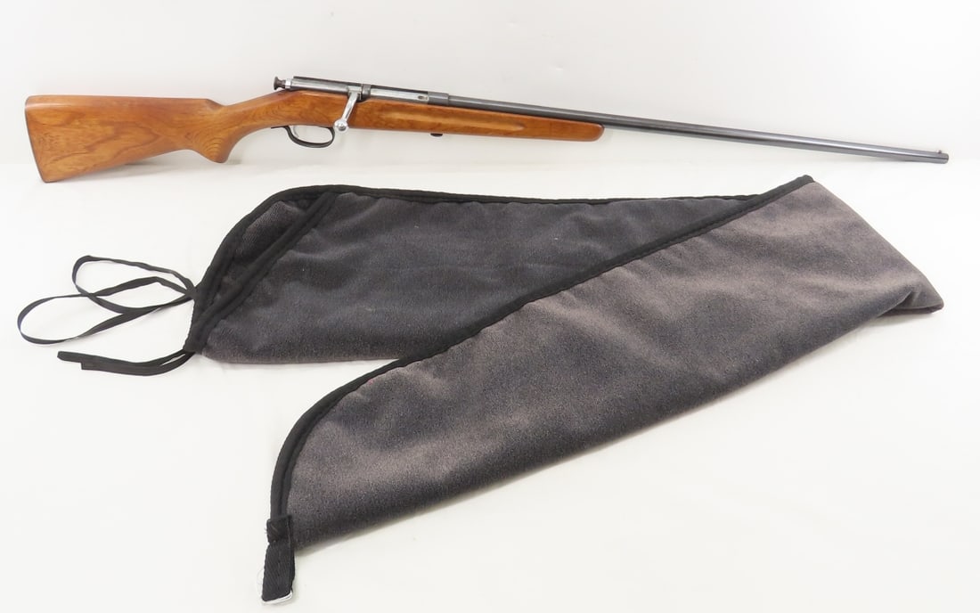 J Stevens Model 54 .410 Bolt Action Shotgun: J Stevens Model 54 .410 Bolt Action Shotgun - NVSN, takedown, 26" barrel with bead sight, wood pistol grip stock with metal butt plate, with soft case, mfg. 1930-40's , C&R or FFL transfer required, p