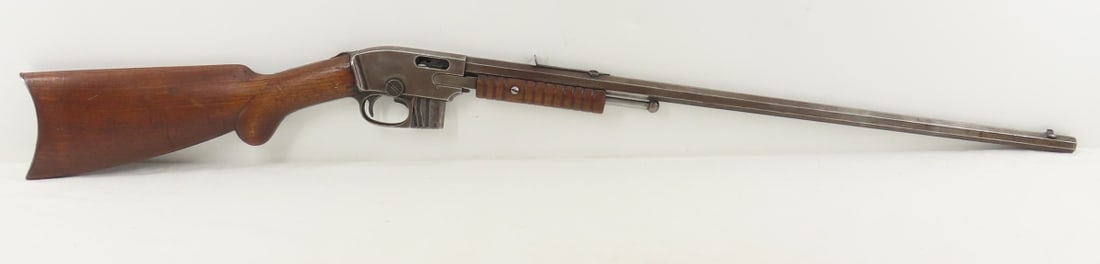 Savage1903 .22 S,L,LR Takedown Slide Action Rifle: Savage1903 .22 S,L,LR Takedown Slide Action Rifle - SN# 90979, Patent Dec 25 1906, 24" octagon barrel with front blade sight and rear adjustable Marbles sight, 7 round detachable magazine with Pat