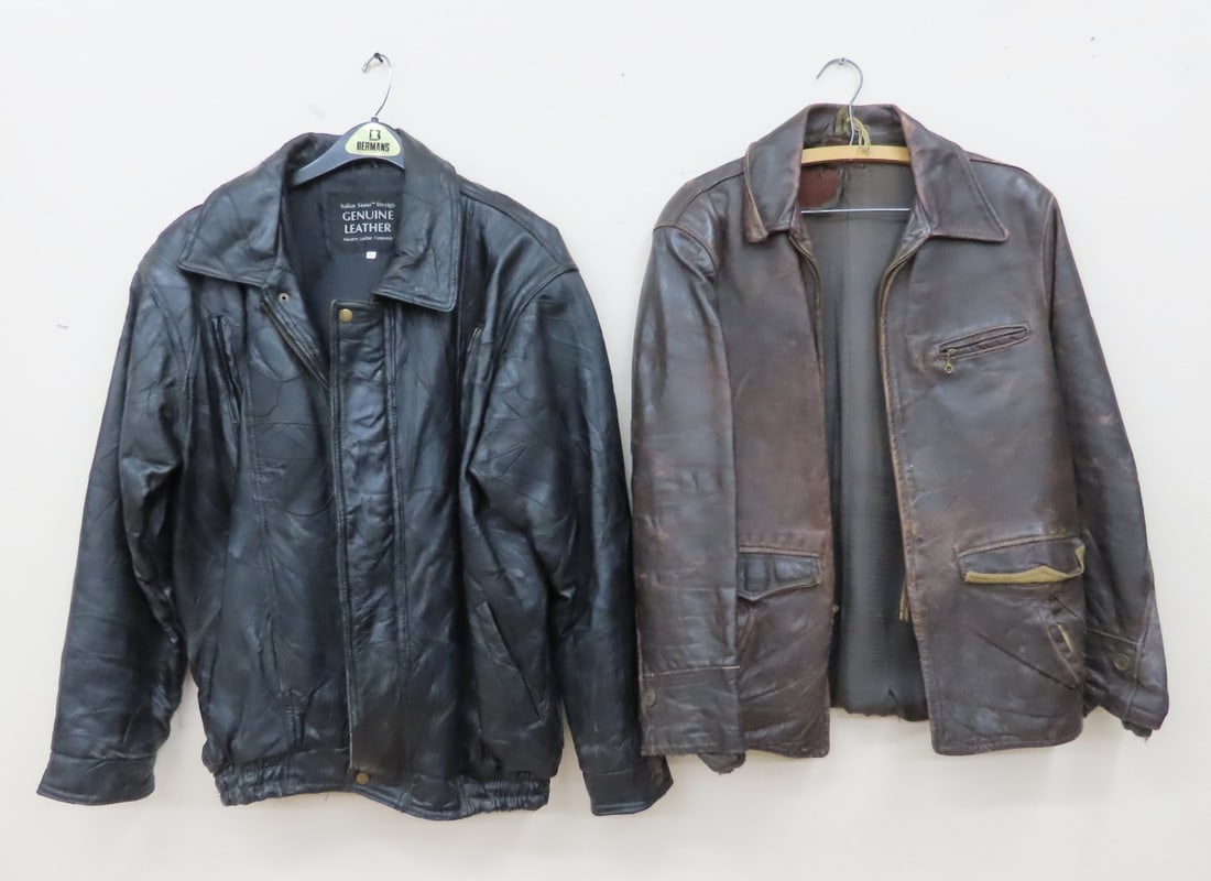 Black Navarre & Vintage Brown Leather Jackets (1 of 20)
