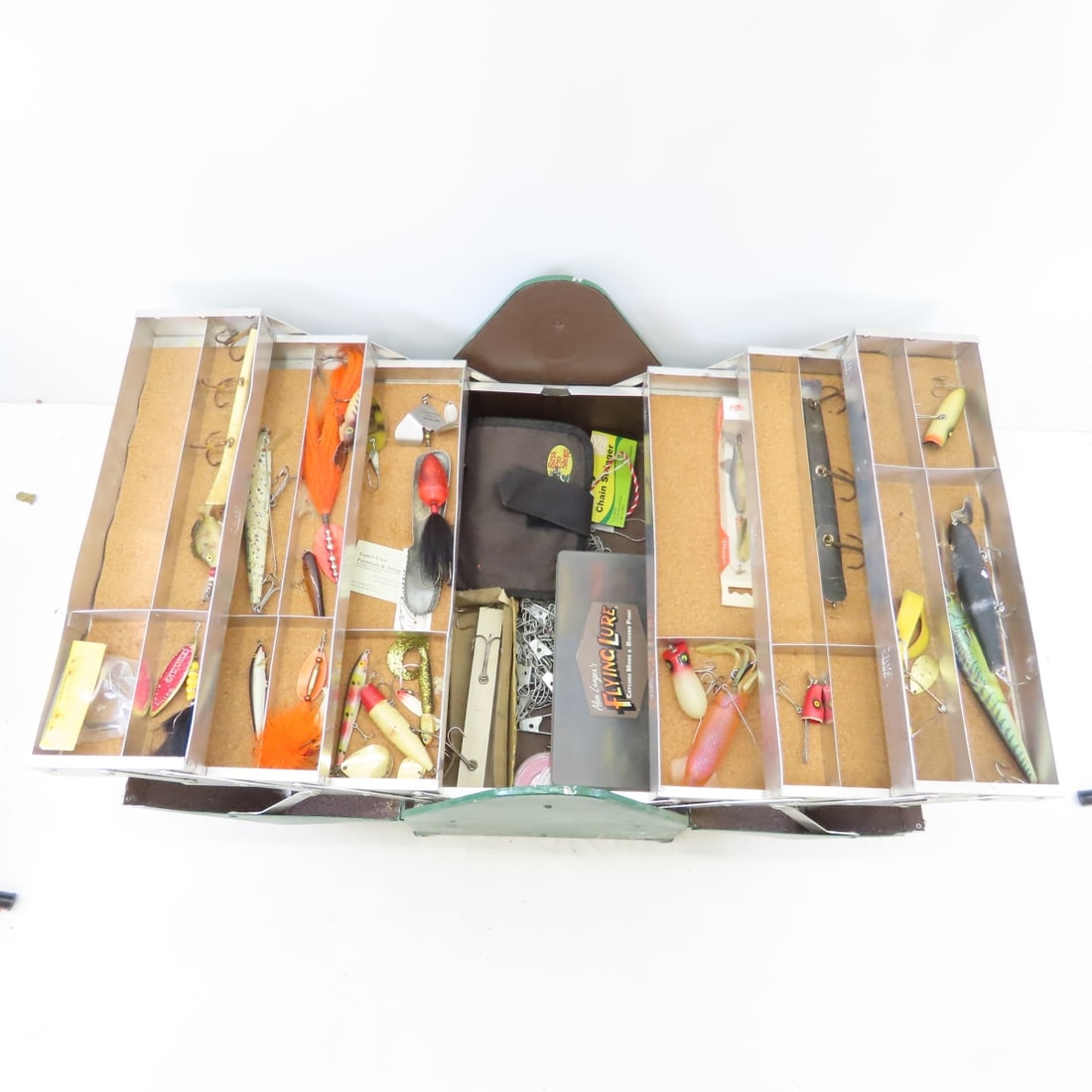 4 Vintage Metal & Plastic Tackle Boxes & Lures - 19