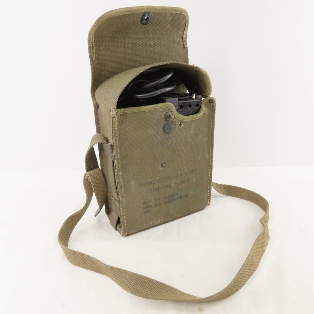 Military items, web gear, Signal Corps Phone - 2