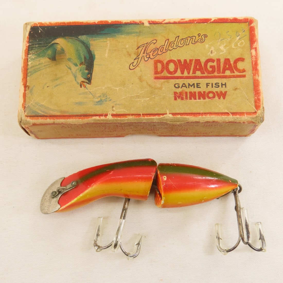 3 Heddon & 3 Pflueger Lures w/Boxes in Tackle Box - 9
