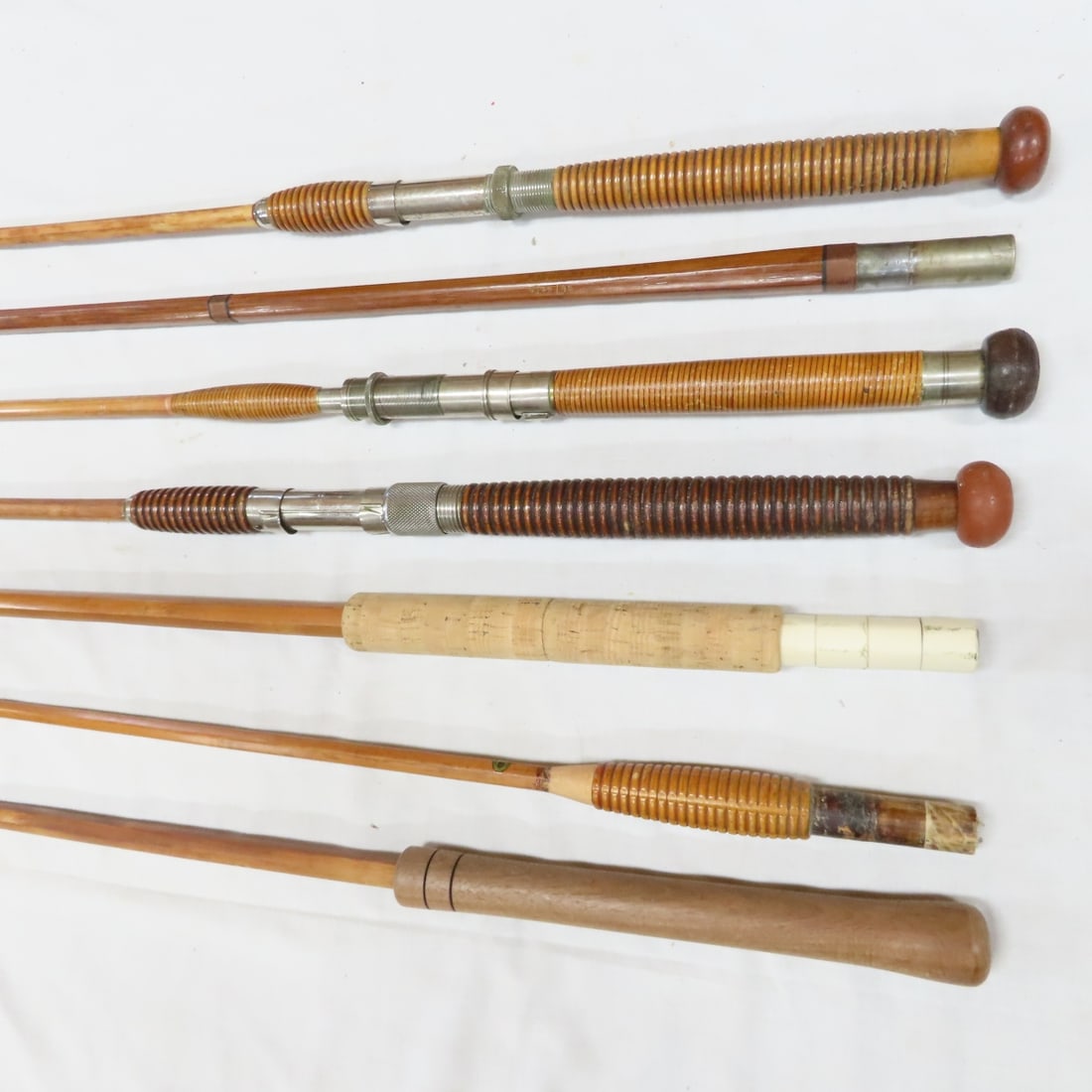 7 Vintage 6-Sided Bamboo Cane Poles - 2