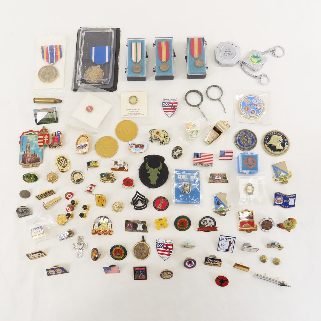 Collection of Military & Other Pins, Medals, More: Collection of Military & Other Pins, Medals, More - LOT SIZE: 6x6x6" 1 LB All information and photos, which are part of the description) are intended to be as accurate as possible, but errors are poss