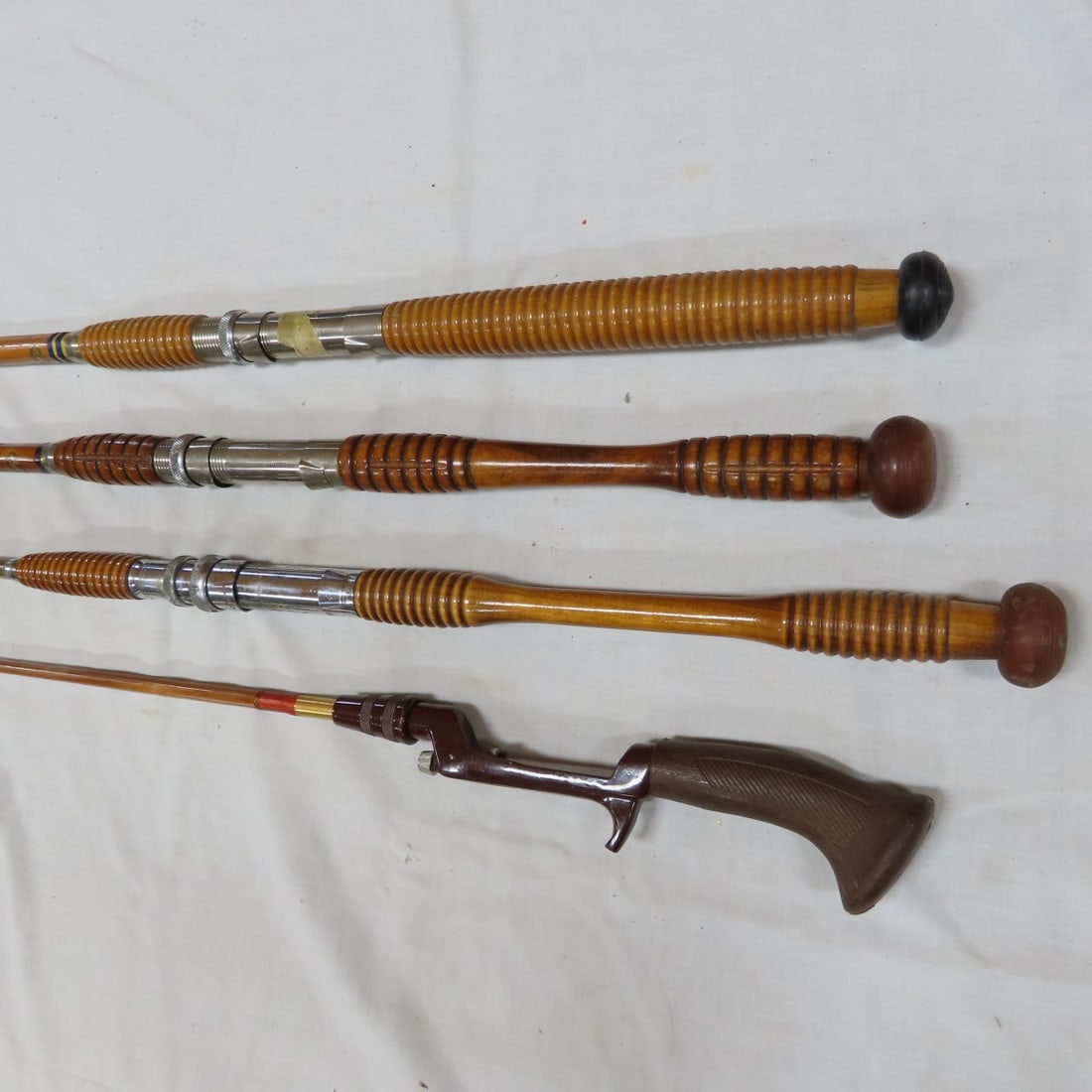 4 Vintage 6-Sided Bamboo Casting/Trolling Rods - 2
