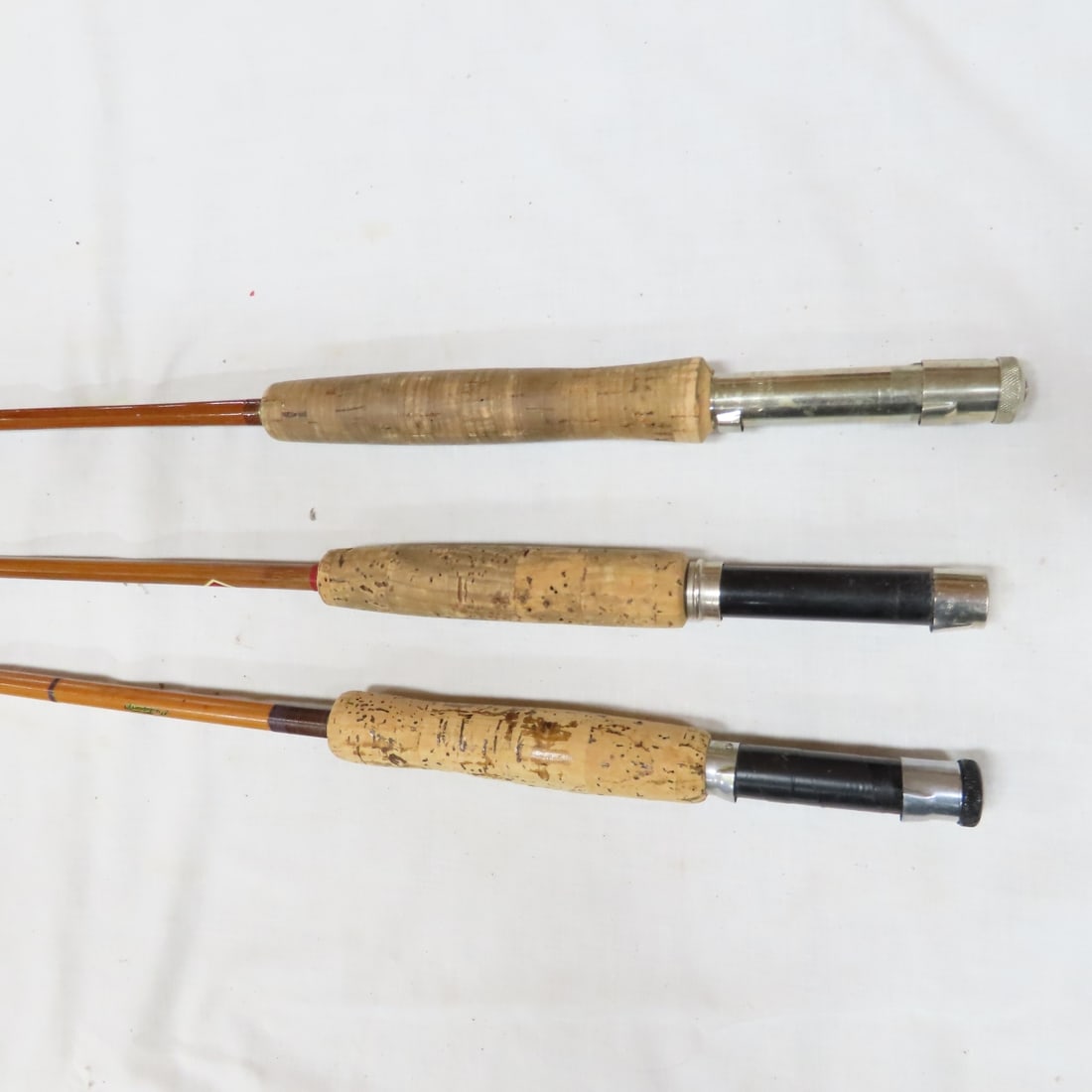 3 Vintage 3-Piece 6-Sided Bamboo Fly Fishing Rods - 2