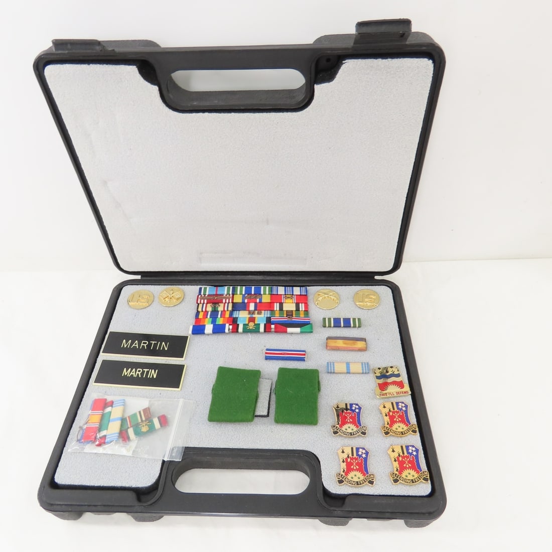 Collection of Military Pins, Bars, Insignia & Case - 2