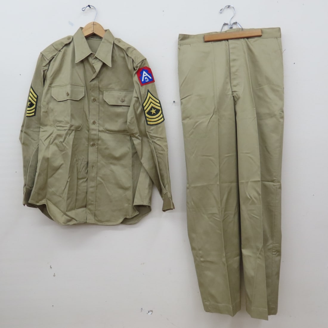 Vintage US Army Kaki Twill & Wool Shirts, Trousers - 7