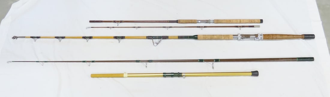 3 Denis Carter Rebuilt Casting/Trolling Rods: 3 Denis Carter Rebuilt Casting/Trolling Rods - Rebuilt by Winona, MN based Denis Carter (1936-2021). Lamiglass RT 130 Parabolic Big Game, Line Class 80-130, December 1989 1-Piece 7'1", Rebuilt Garcia