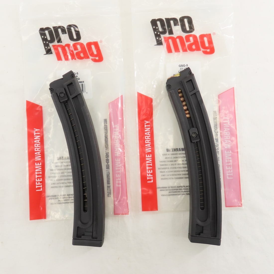 6 GSG-5 .22 LR HV Magazines & 2 Clamps - 10