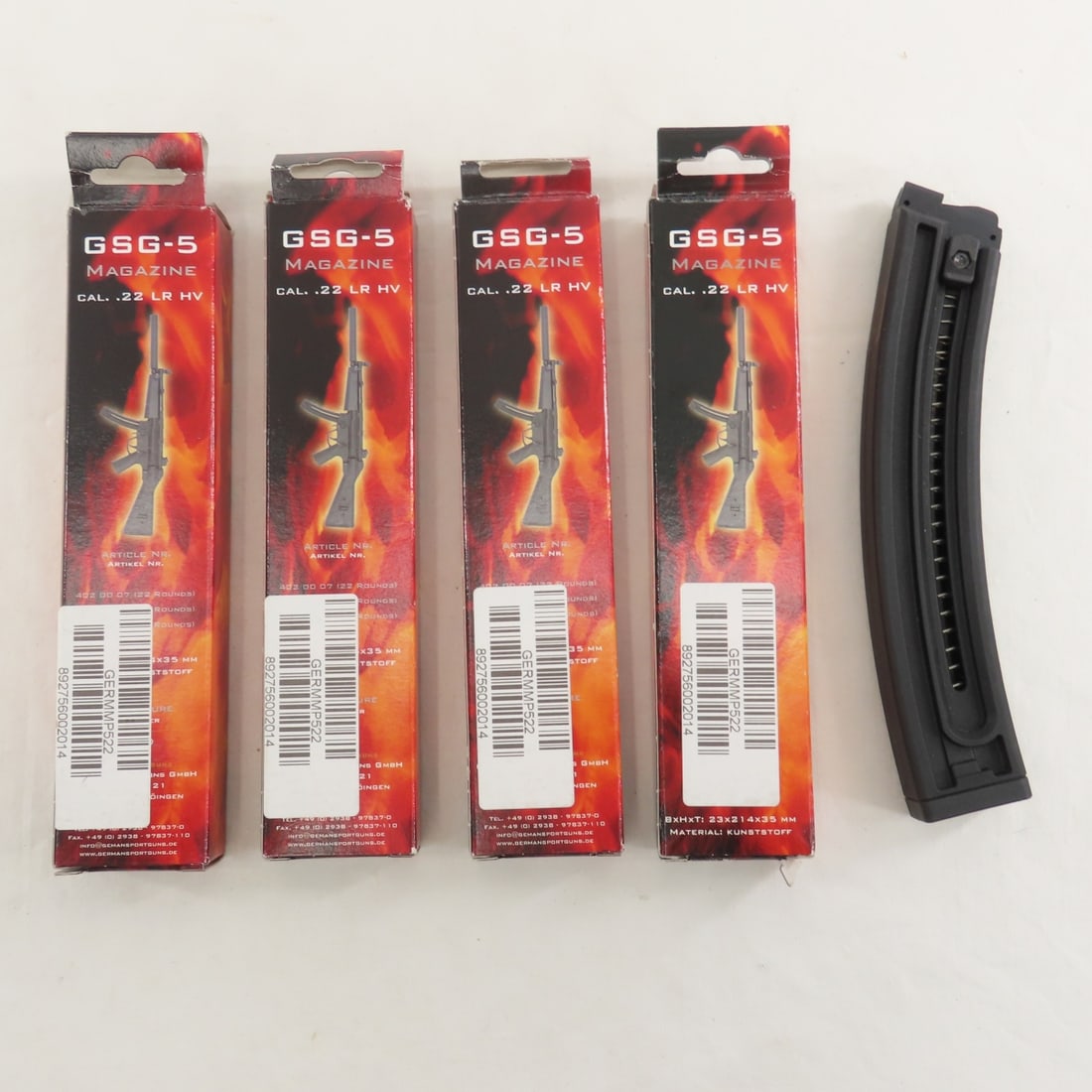 6 GSG-5 .22 LR HV Magazines & 2 Clamps - 8