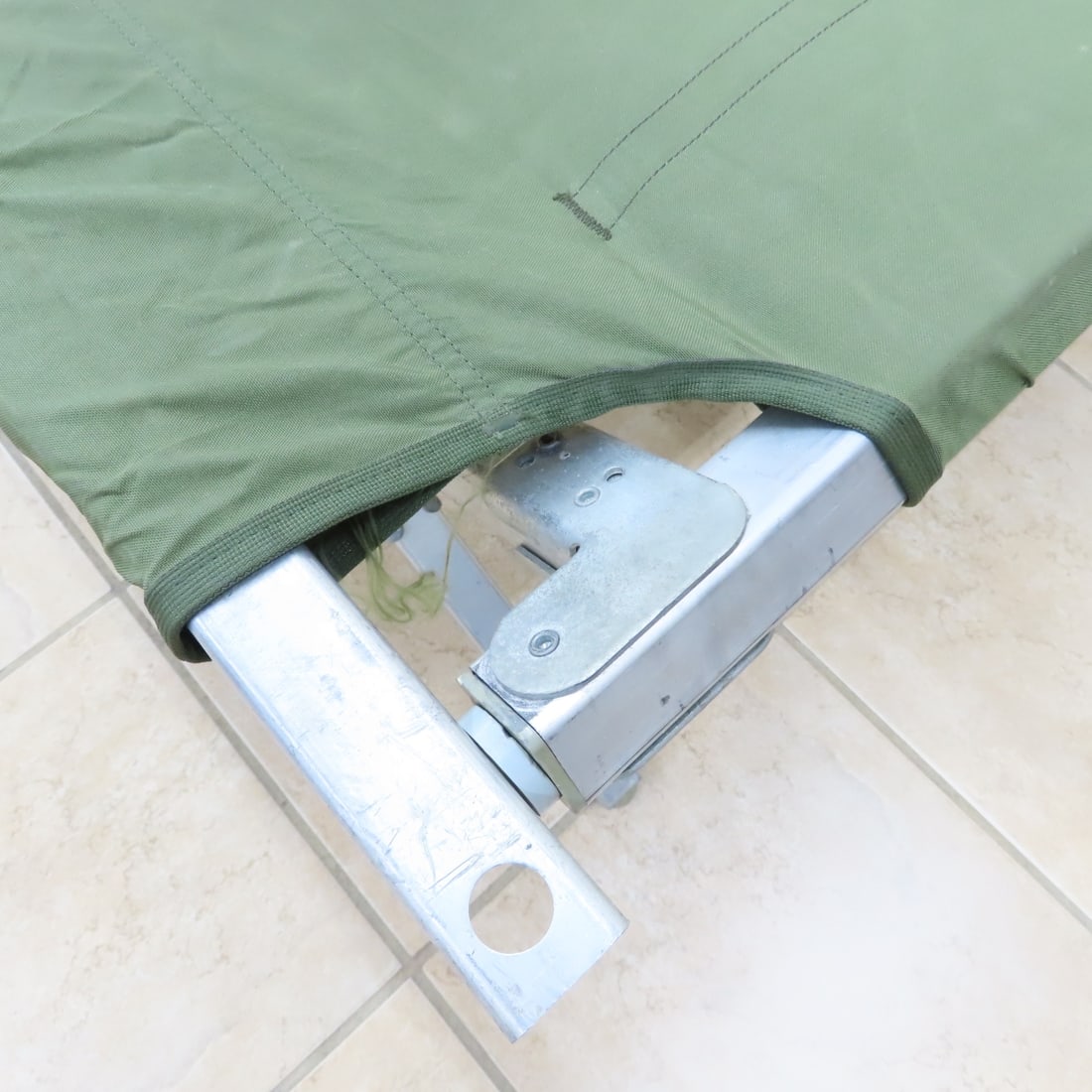 US Army Reyes FSCM 64307 Foldable Aluminum Cot - 6