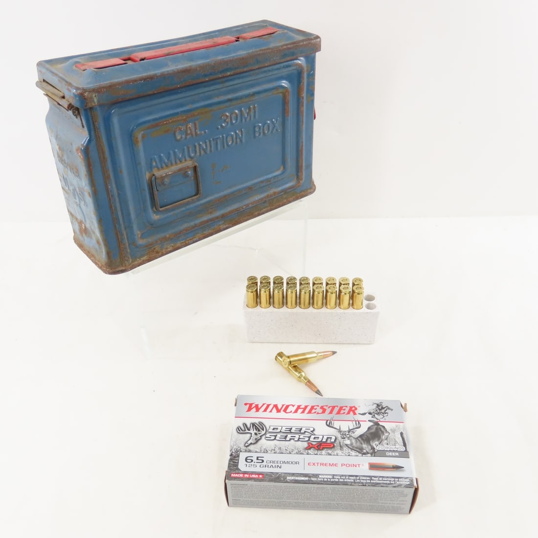 20 Rounds Winchester Deer Season 6.5 Creedmoor: 20 Rounds Winchester Deer Season 6.5 Creedmoor - in metal military ammunition can. LOT SIZE" 12x8x4" 8 LBS All information and photos, which are part of the description) are intended to be as