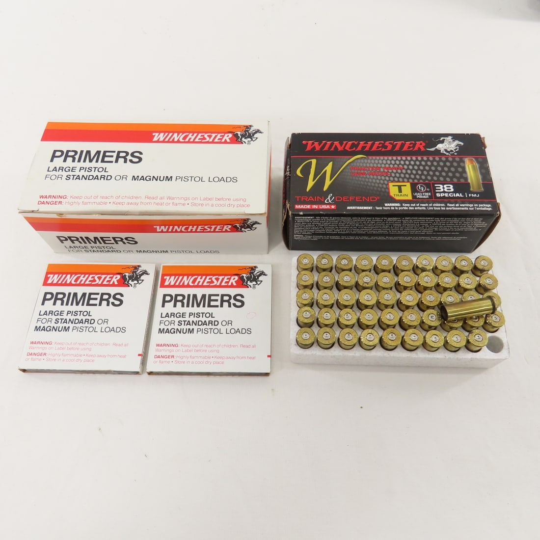 Large Pistol Brass, Primers, Powder & Bullets - 14