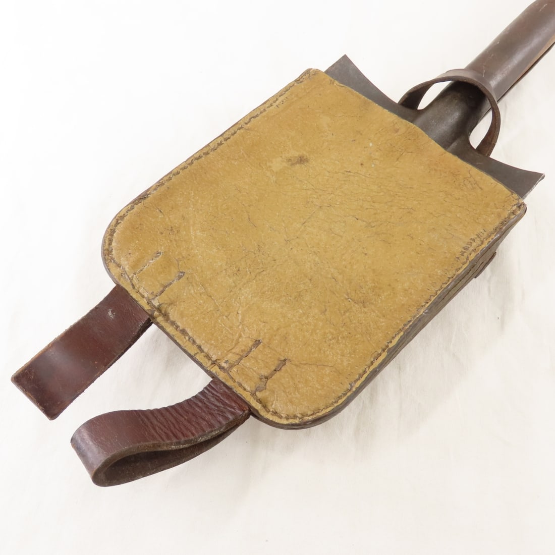1943 German REX Straight Shovel w/Leather Carrier - 2