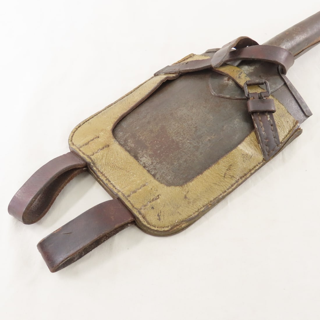 1943 German REX Straight Shovel w/Leather Carrier - 6