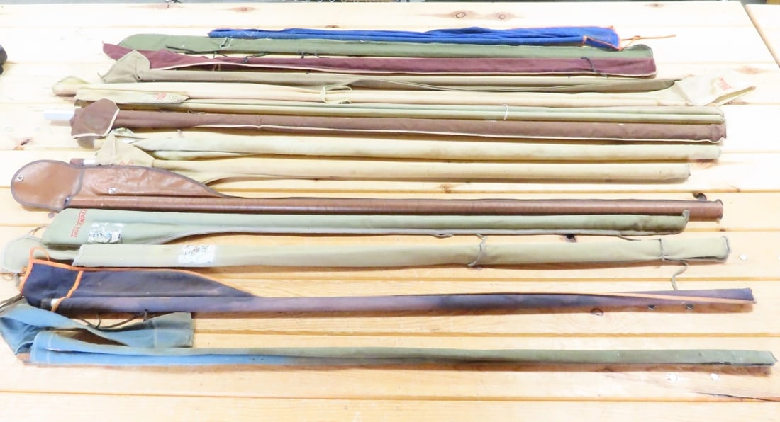 Large Collection of Fishing Pole Cases & Tubes - 2