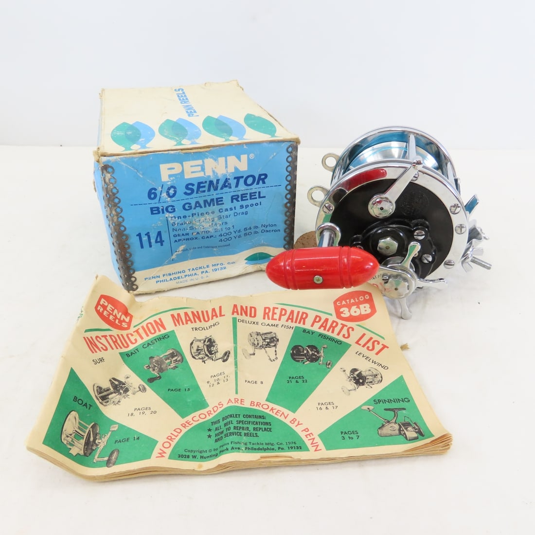 5 Vintage Penn Saltwater Fishing Reels, 113H - 5