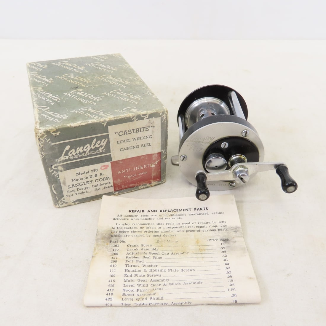 16 Vintage Langley Baitcasting Reels, Spare Parts - 3