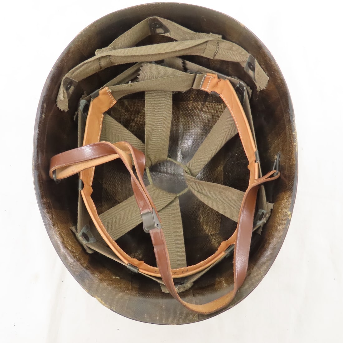 WWII US M1 Helmet with Liner - 13