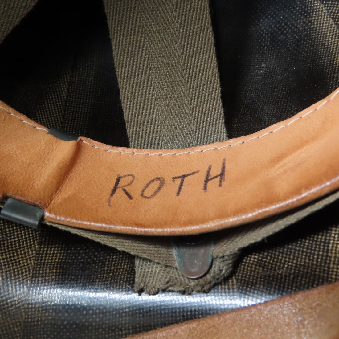 WWII US M1 Helmet with Liner - 14