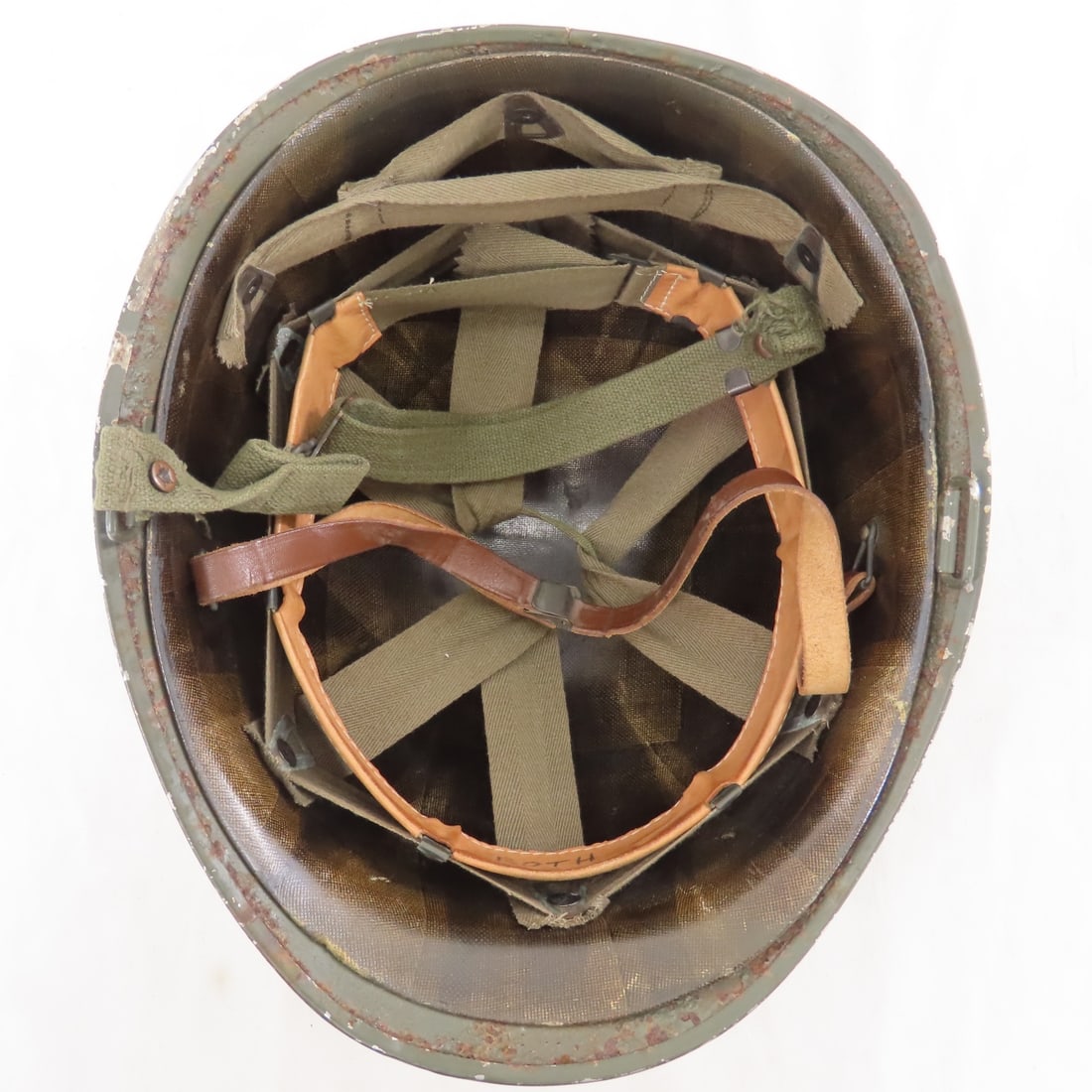 WWII US M1 Helmet with Liner - 5