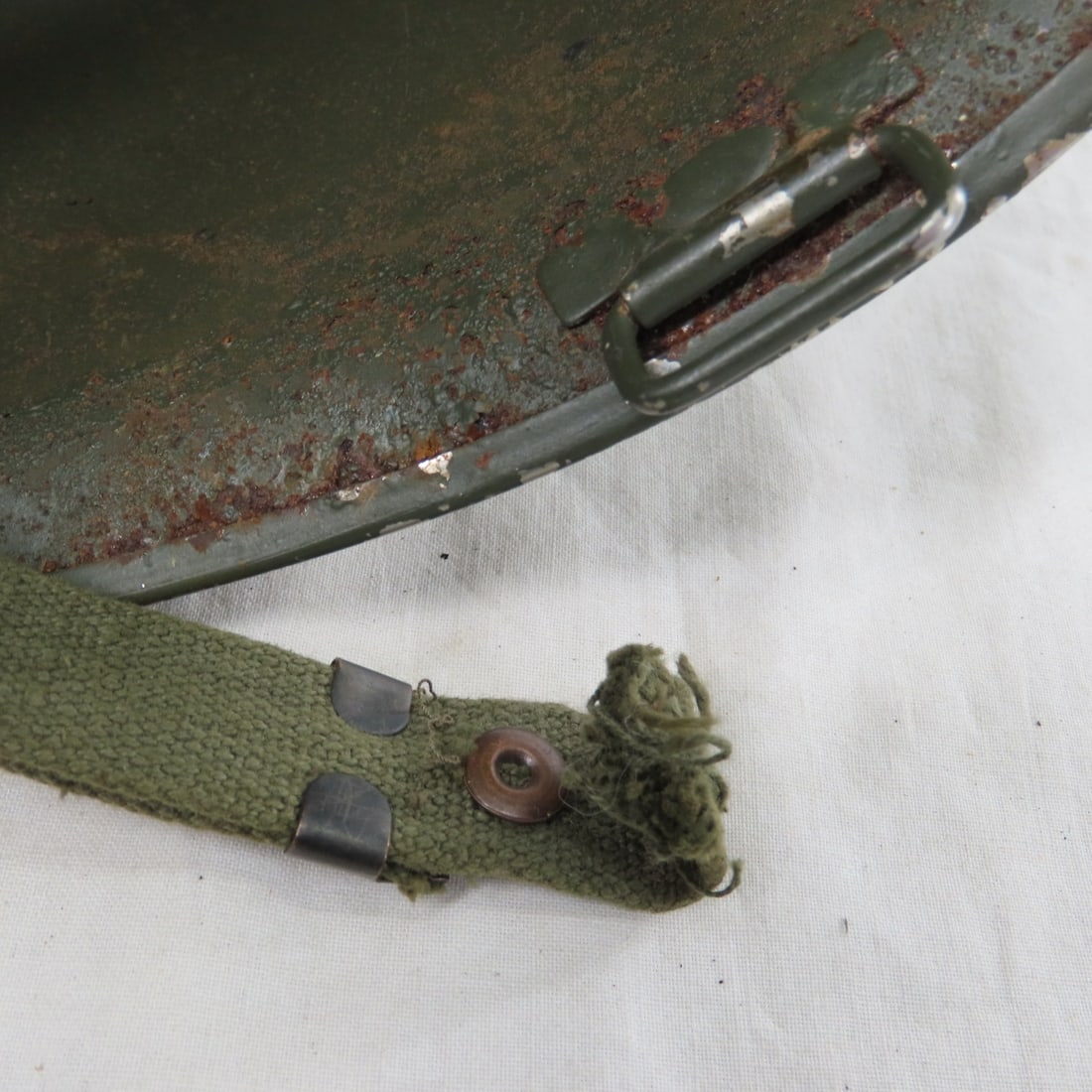 WWII US M1 Helmet with Liner - 7