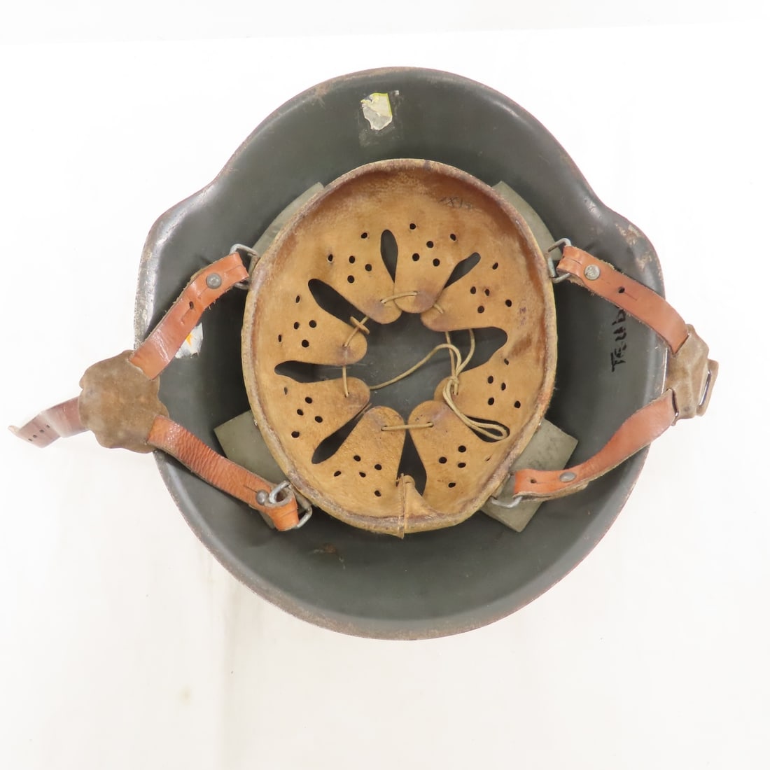 East German NVA M56 Helmet with liner & strap - 6