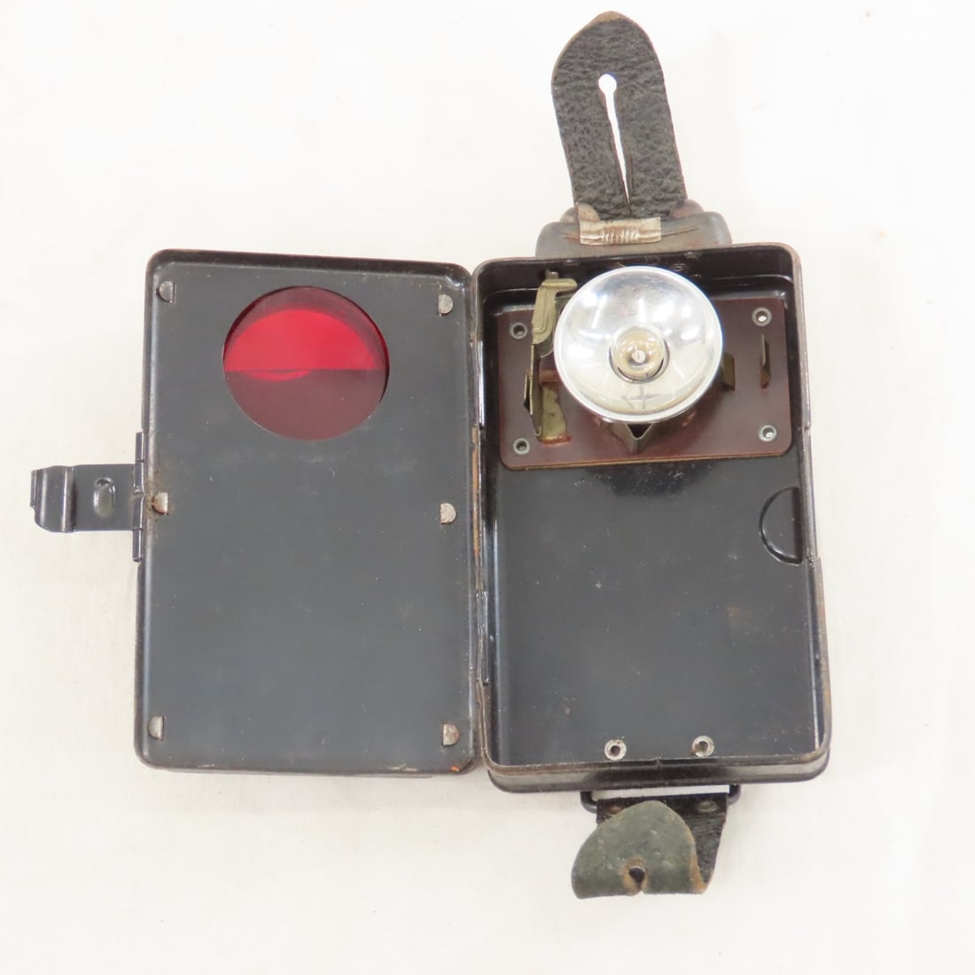 WWII German Signal Flashlight & Y Strap Suspenders - 6