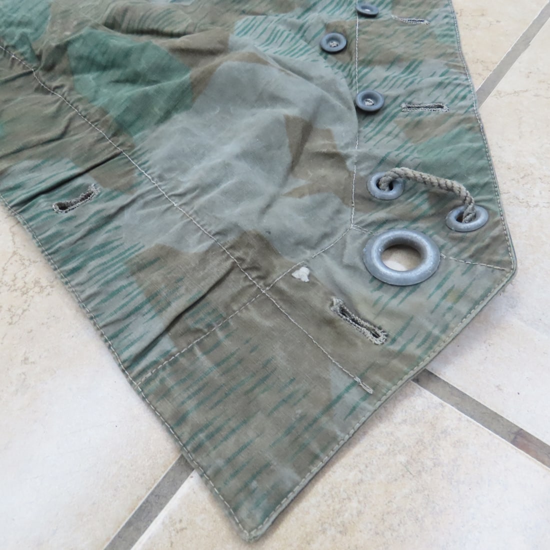 2 WWII German Splinter Camo Tent Shelter Quarters - 4
