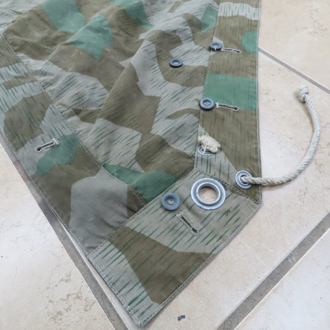 2 WWII German Splinter Camo Tent Shelter Quarters - 9