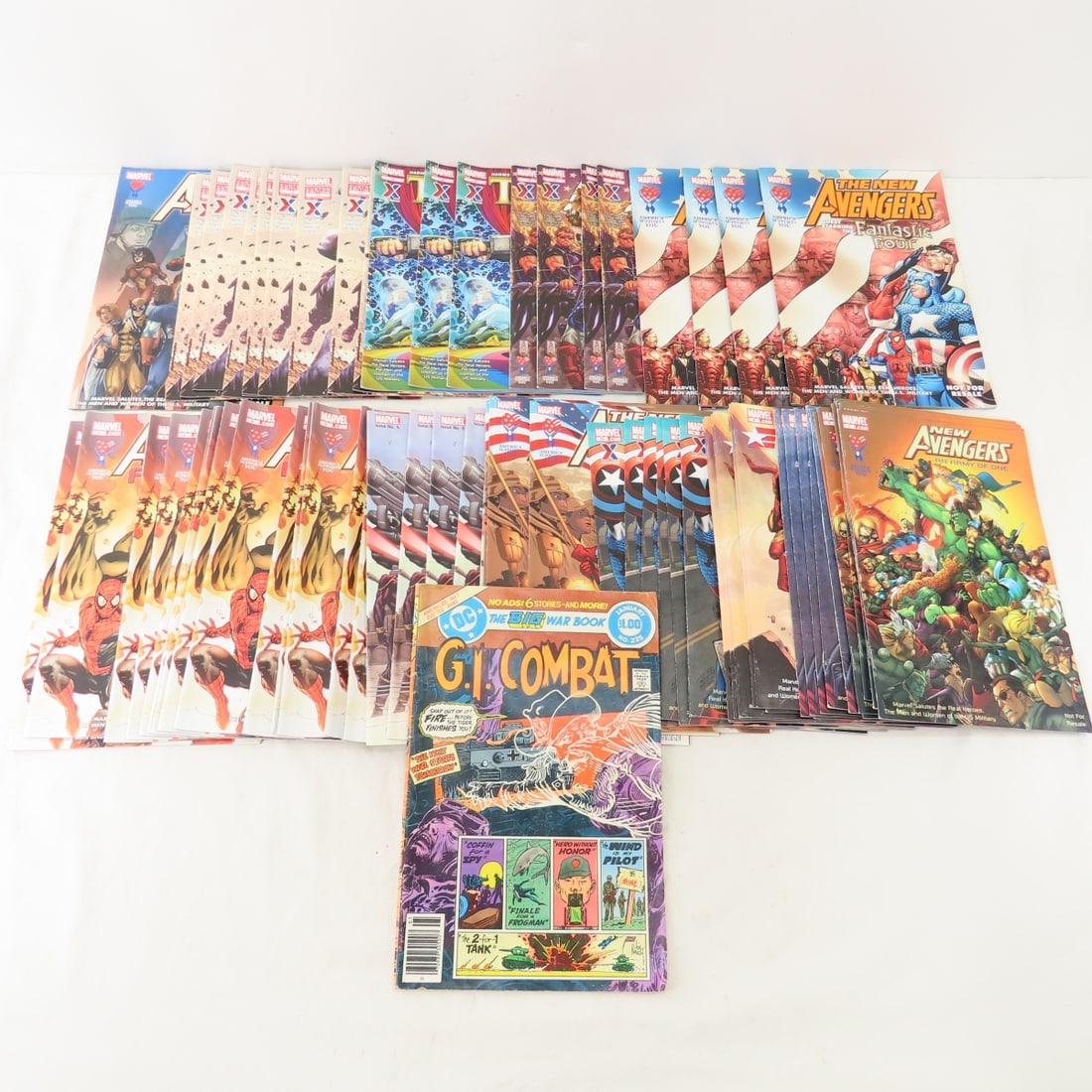 Military Issue Marvel Comics- Thor, New Avengers: Military Issue Marvel Comics- Thor, New Avengers - 1 vintage DC- G.I. Combat No 225. Rest are multiple copies from Iraq & Afghanistan: Thor 14 & 16, Captain America 12 - custom edition, New Avengers, 