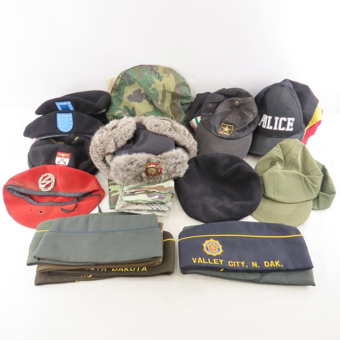 Collection of Military Hats, Garrison, Beret, More (1 of 14)