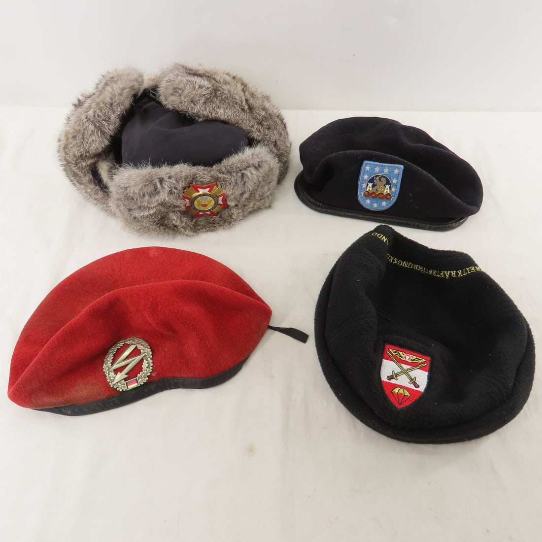 Collection of Military Hats, Garrison, Beret, More - 4