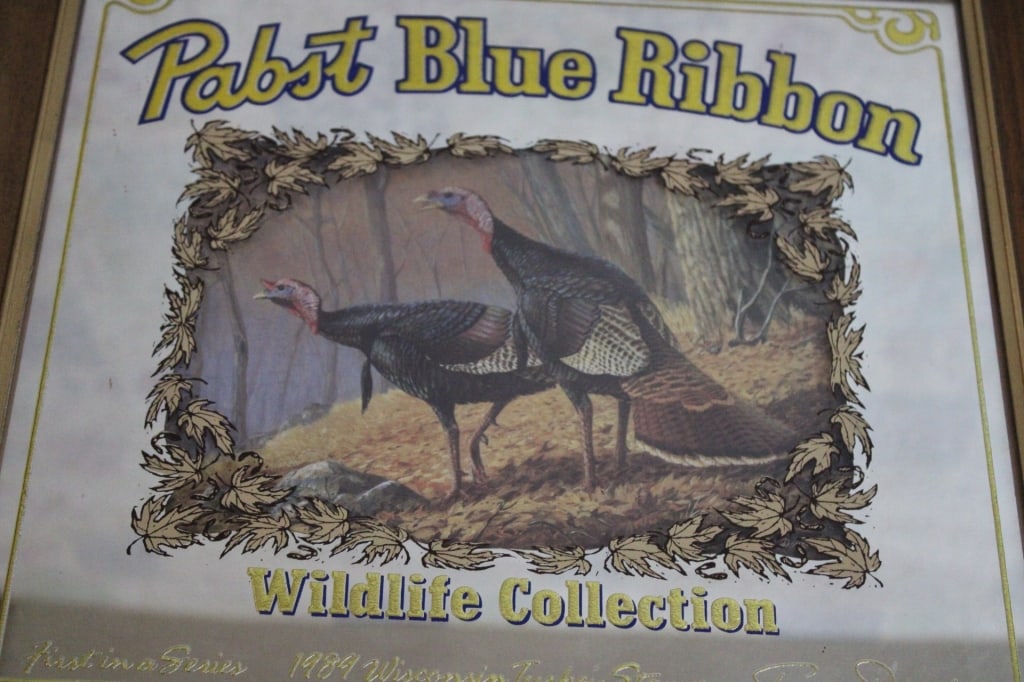1989 Pabst Blue Ribbon Wisconsin Turkey Sign - 4