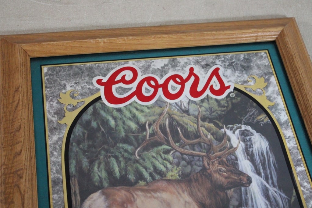Coors Beer Bull Elk Nature Series Mirror Sign - 2