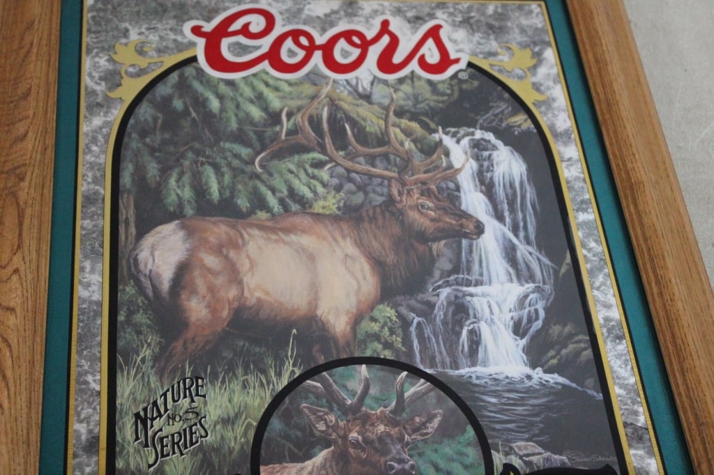 Coors Beer Bull Elk Nature Series Mirror Sign - 3