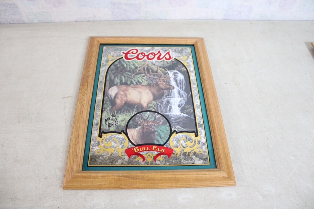 Coors Beer Bull Elk Nature Series Mirror Sign - 5
