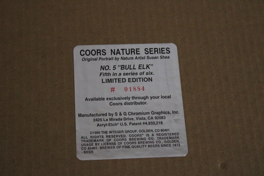 Coors Beer Bull Elk Nature Series Mirror Sign - 7