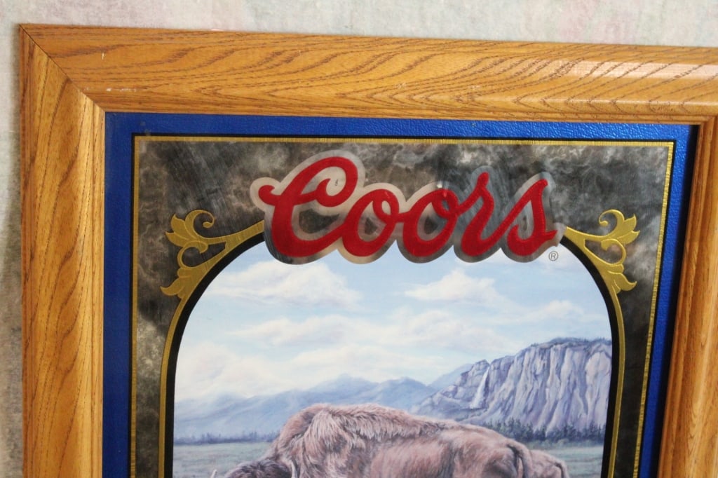 Coors Beer Nature Series Buffalo Mirror Sign - 2
