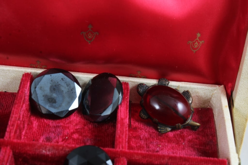 Vintage Jewelry Box with Costume Jewelry - 16