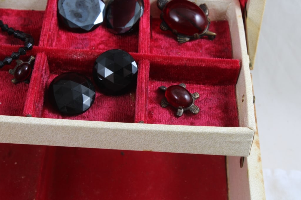 Vintage Jewelry Box with Costume Jewelry - 17