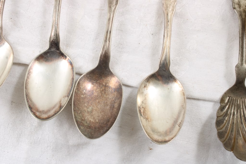 Napkin Rings, 8 Rogers Silver Plate State Spoons - 8