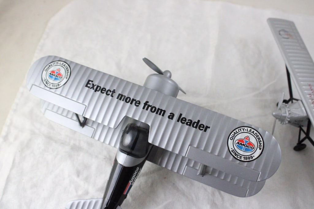 2 Diecast Gas & Oil Advertising Airplane Banks - 2