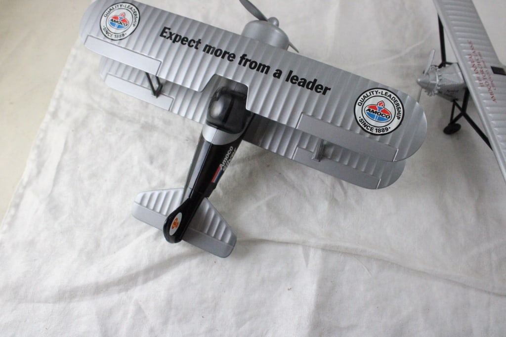 2 Diecast Gas & Oil Advertising Airplane Banks - 3