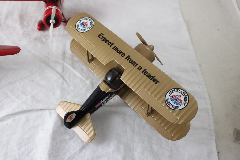 3 Diecast Gas & Oil Advertising Airplane Banks - 4
