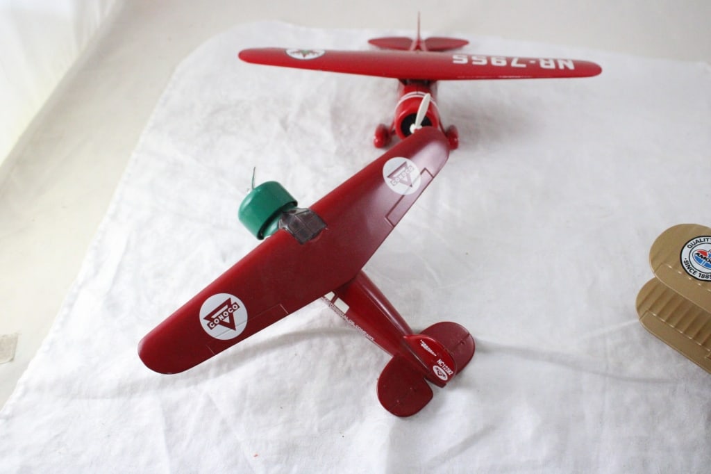 3 Diecast Gas & Oil Advertising Airplane Banks - 9